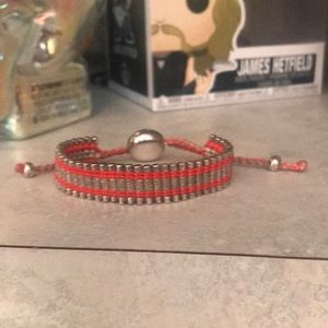 Links London friendship bracelet red silver